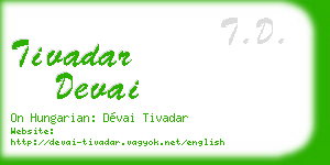 tivadar devai business card