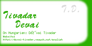 tivadar devai business card
